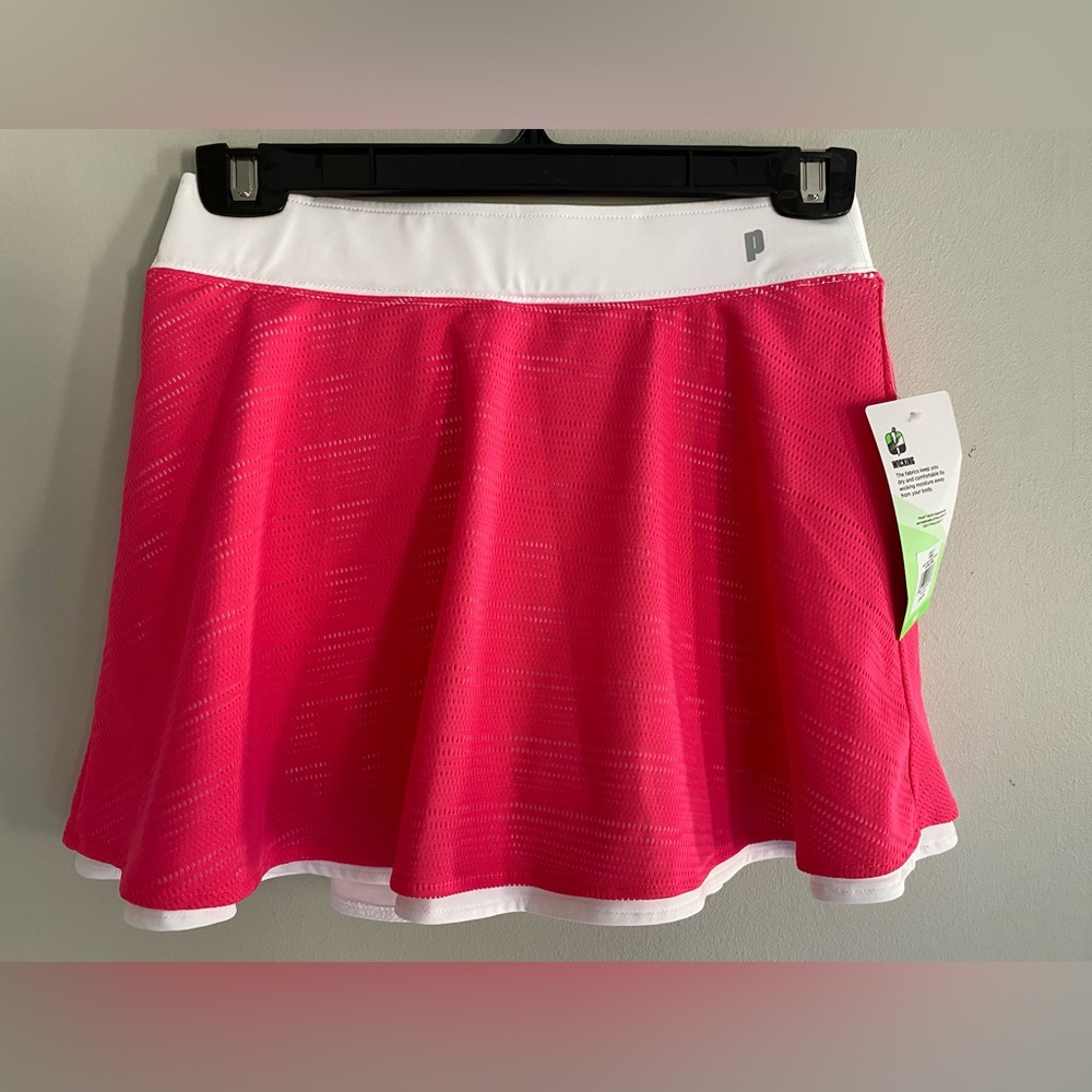 NWT Prince Girls Pink Mesh Tennis Skort Sz 14